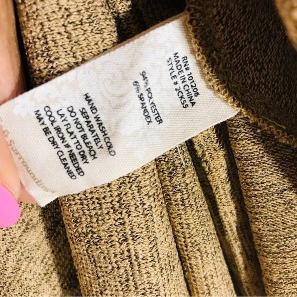 Soft Surroundings Kerry Knit Cowl Neck Midi Dress Oatmeal Size M - Picture 8 of 9